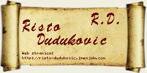 Risto Duduković vizit kartica